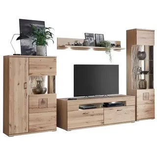 IDEAL Wohnen Wohnwand Kansas Holzoptik Braun Alteiche