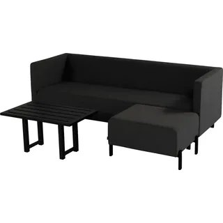 Sunbrella Hartman Dion Lounge Set, inklusive Beistelltisch - Dunkelgrau/Schwarz