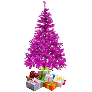 Mojawo Künstlicher Weihnachtsbaum Weihnachtsbaum 120 cm inkl Ständer Lila / Pink weiß