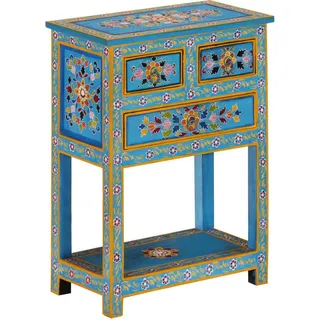 PUEAZU Sideboard Türkis 55x30x76 cm Massivholz Mango - Kommoden &28283