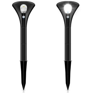 FLINQ Solar Gartenleuchten 2er Set - Wegeleuchte mit Bewegungsmelder, IP65