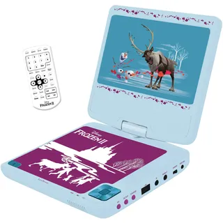 Lexibook, Die Eiskönigin, tragbarer DVD-Player, DVDP6FZ | 7-Zoll-Drehbildschirm, Fernbedienung, USB, Akku
