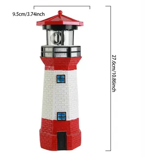 Drehbarer Solar-leuchtturm • Robustes Harz • Automatische Led-beleuchtung • Garten & Balkon • Dekorative Stehlampe