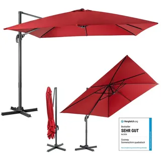 Costway Ampelschirm Ø 300 cm Rot/Schwarz