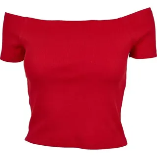 URBAN CLASSICS Ladies Off Shoulder Rib Tee Rot L