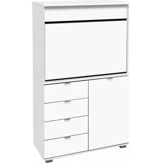 Priess Sekretär "Ahaus", weiß, B:82cm H:139cm T:38cm, Sekretäre, Sekretär
