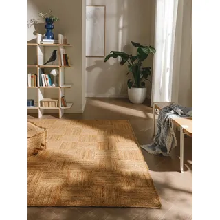 benuta Pure Jute Teppich Jutta - Natur 200x300 cm - Handgewebter Wohnzimmerteppich - Natürliches Boho Design - Für Fußbodenheizung geeignet