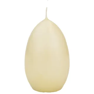 INNA-Glas Formkerze Osterei Kerze LEONITA, creme, 12cm, 8cm, 40h - Made in Germany weiß