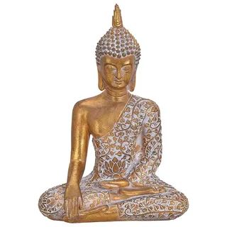 G. Wurm Dekofigur "Buddha" in Gold - (B)17 x (H)24 x (T)11 cm