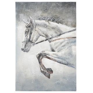 GILDE Deko großes Bild Gemälde auf Leinwand 60 x 90 cm - Keilrahmen Bild XL Pferd Pferdebild - bunte Wanddekoration - Geschenk Pferde Reiter Pferdefreund - mehrfarbig