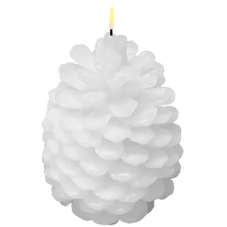 Pinienzapfen LED Kerze Weiß 19cm