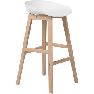 Beliani Barstuhl 2er Set 72 cm Weiß