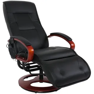 berlinlodge Massagesessel Athene Kunstleder 69 x 118 x 143 cm Schwarz mit Massagefunktion
