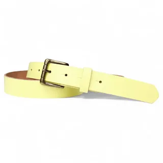 FRONHOFER Hüftgürtel Damen Rindsleder (1-St) 2,8 cm, Messingschnalle, für Jeans gelb Körperumfang 90 cm / Gesamtlänge 105 cm
