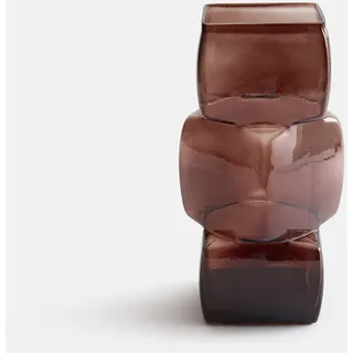 La Redoute Interieurs Vase Cubia Aus Farbigem Rauchglas, Höhe 29 Cm braun gelb
