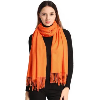 Arctic Penguin Pashmina Schal Kaschmir Stolen Damen Schultertuch für Frauen Hochzeit Kaschmirschal Herren Umschlagtuch Winter/ (Orange) - L