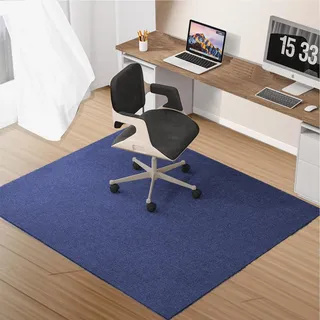 EXZFW BüRostuhl Unterlage, 120x150cm, BüRostuhl Teppich Bodenschutzmatte BüRostuhl, Kratzfest Bodenmatte Stuhlunterlage, BüRostuhl Matte Schreibtischstuhl Unterlage für Laminat,Blau,90x120cm