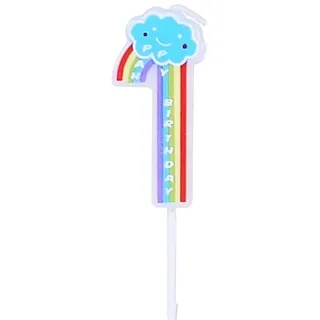 Regenbogen-geburtstagskerze Mit Der Zahl „1“
