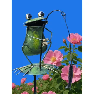 Pommerntraum ®| Regenmesser Gartendekoration Gartenstecker Frosch Tierfigur
