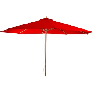 Mendler Sonnenschirm Florida-AM Ø 3,5m Polyester/Holz - bordeaux - 262 x 350 x 350 cm