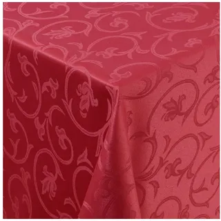 Moderno Tischdecke Tischdecke Stoff Damast Barock Jacquard Ranken Design mit Saum, Eckig 80x80 cm rot Eckig 80x80 cm