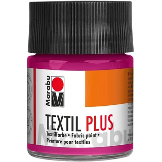 Marabu 17150005005 - Textil Plus himbeere 50 ml, volldeckende Stoffmalfarbe für dunkle Stoffe, geeignet für Stoffmalerei und Stoffdruck, nach Fixierung waschbeständig bis 40 °C
