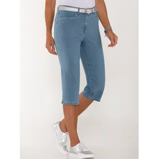 Caprijeans CLASSIC BASICS, Damen, Gr. 38, Normalgrößen, blau (blau, bleached), 81% Baumwolle, 17% Polyester, 2% Elasthan, unifarben, 3/4-Länge, Jeans, Topseller