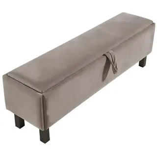 Xlmoebel Bettbank Fußhocker Truhe mit Fach für Schlafzimmer, gepolstert (Fußhocker mit Fach), Made in Europa grau