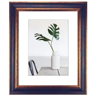 myposterframe Einzelrahmen Dysnomia Barock Farbig Bilderrahmen, (1 Stück), 40x60 cm, Blau Gold, Echtholz blau 40 cm x 60 cm