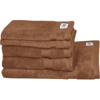 Handtuch Set SCHÖNER WOHNEN-KOLLEKTION "Cuddly" Handtücher (Packung) Gr. (5 St.), braun (zimt) Handtuch-Sets schnell trocknende Airtouch-Qualität