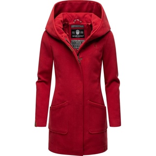 Marikoo Wintermantel Maikoo hochwertiger Mantel mit großer Kapuze rot S (36)