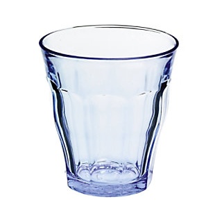 Becher Gehärtetes Glas 220 ml Blau, Transparent 6 Stück
