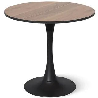 Vicco, Esstisch, Esstisch Carl, Nussbaum/Schwarz, 80 x 80 cm (80 x 80 x 73 cm)