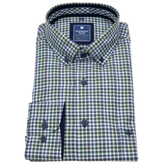 Redmond Karohemd Button-Down-Kragen grün 6XL