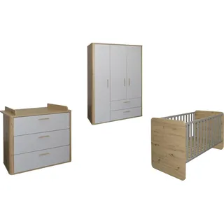 Mäusbacher Babymöbel-Set Lilly, (3-tlg., Wiko/Bett/Kleiderschrank) grau