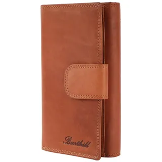 Benthill Damen Portemonnaie Leder XXL - Große Geldbörse mit RFID Schutz - Echtleder Vintage Damenbörse inkl. Geschenkbox - Braun