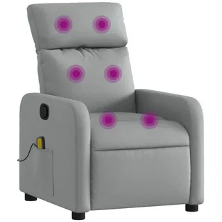 vidaXL Massagesessel 50 x 76,5 x 50 cm Hellgrau mit Fernbedienung