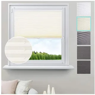 Woltu Plissee 100 x 130 cm creme