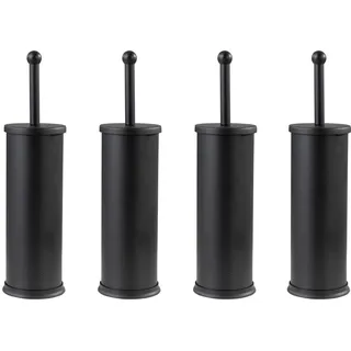 Home4You WC-Garnituren 4er Set, H 39,5 cm - Edelstahl - Schwarz - 4er Set