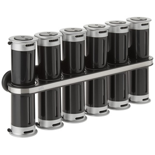 ZevrO Gewürzregal Metall magnetisch Spice Rack 12 Kanister – Parent schwarz/Silber