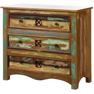 MASSIVMOEBEL24.DE Kommode 100 x 88 x 42 cm Mehrfarbig