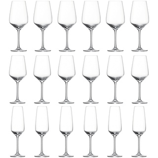 SCHOTT ZWIESEL Serie TASTE Premiumset je 6 x Weißwein-, Rotwein-, Champagnerglas
