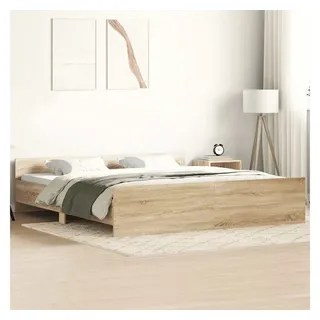 vidaXL Bettgestell 200 x 200 cm Braun