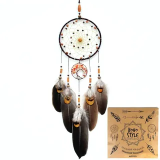 Traumfänger Dreamcatcher Handarbeit Indianer Wandbehang Home Decor Traumfänger mit Federn No.17