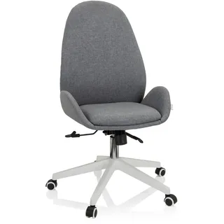 hjh OFFICE 729432 Schreibtischstuhl AVEA I Stoff höhenverstellbarer Drehstuhl mit hoher ergonomischer Rückenlehne, Grau