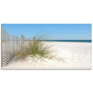 ARTland Wanddeko Glasbilder Wandbild Glas Bild einteilig 100x50 cm Querformat Strand Meer Küste Sand Düne Gräser Maritim T5MA
