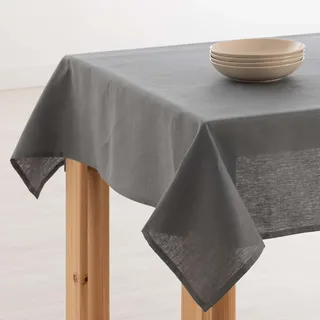 Belum Tischdecke, fleckenabweisend, Leinen, 100% anthrazit, rechteckig, Harz-Tischdecke, wasserabweisend, in verschiedenen Größen, Leinen-Tischdecken für Innen und Außen, 250 x 150 cm