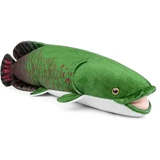 PuffPurrs Arapaima Plüschtier - Lebensechter Arapaima Gigas Fisch, weich, 18", Modellspielzeug-Geschenke für Kinder