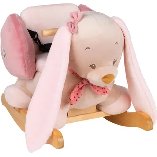 Nattou 244145 Schaukeltier Kaninchen Pauline, 60 x 30 x 45 cm, Pauline und Sasha, Rosa/Beige