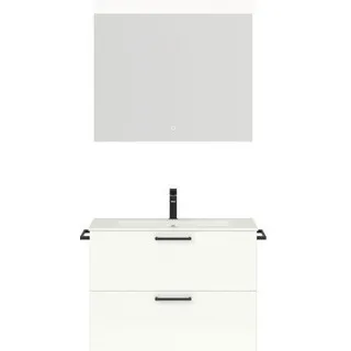 Badmöbel-Set NOBILIA Programm 2 BxHxT 81 x 169,1 x 48,7 cm Frontfarbe weiß hochg